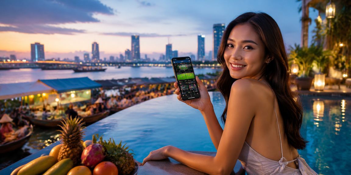 Người dùng tại Sài Gòn đọc chính sách bảo mật trên điện thoại khi đặt cược thể thao